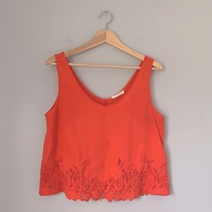 Elodie Crop Lace Bottom Tank top